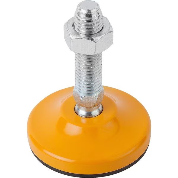 Swivel Foot D1=M12X75, Form:B Anti-Slip Plate, Steel, Comp:Rubber, D=50, Kipp, Mfr#: K0742.105012X75